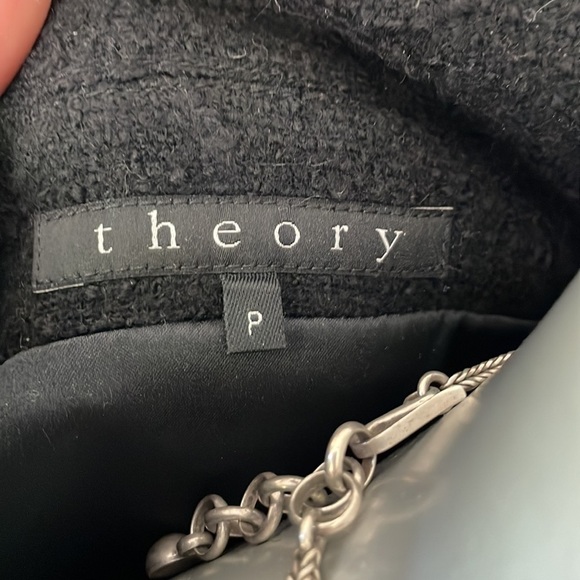 THEORY Black Brushed Wool Short Pea Coat, XS - Picture 1 of 11